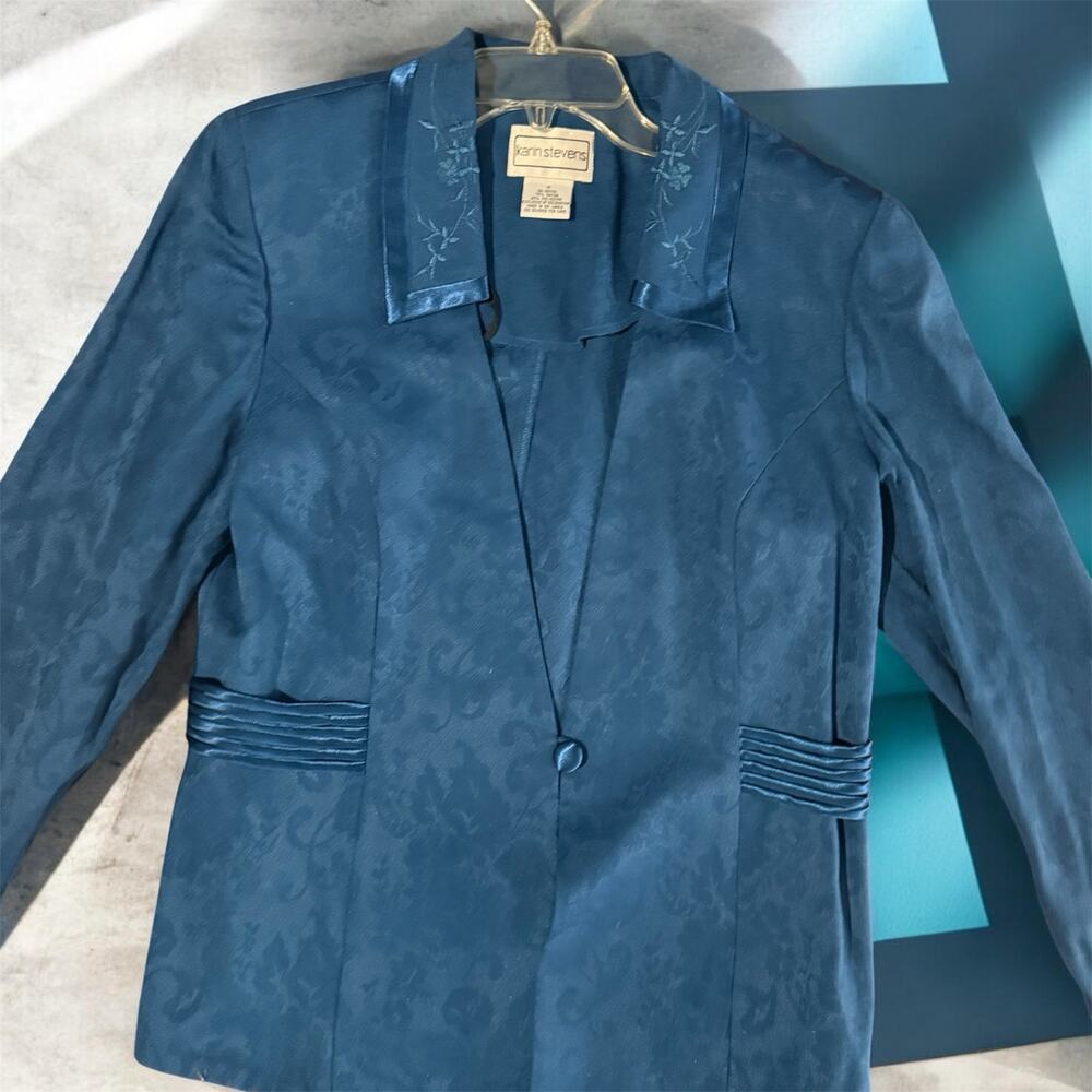 Karen Stevens Vintage Women's Blue Jacket Size Medium - Picture 1 of 7